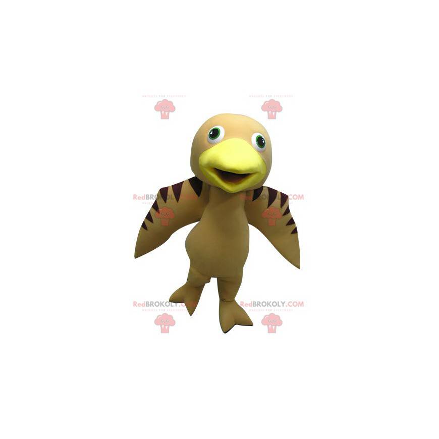 Mascotte uccello beige marrone e giallo - Redbrokoly.com Mascotte uccello beige marrone e giallo - Redbrokoly.com