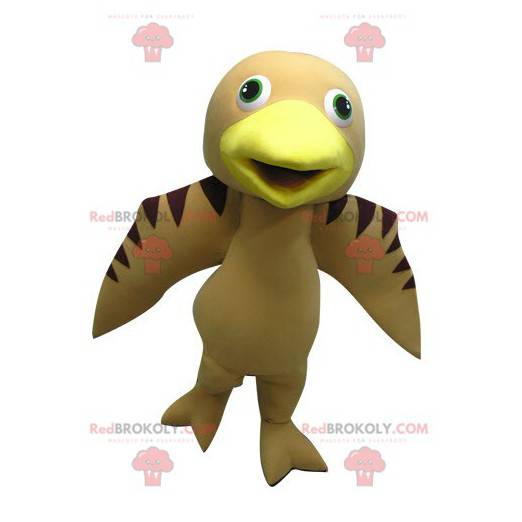 Mascot bird beige brown and yellow - Redbrokoly.com