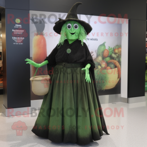Olive Witch mascot costume character dressed with a Dress and Cummerbunds