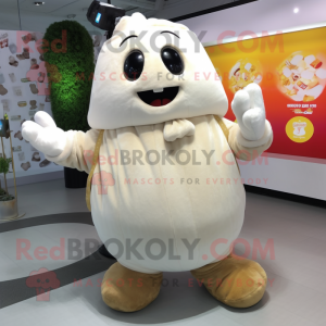 White Potato mascot costume character dressed with a Jumpsuit and Keychains
