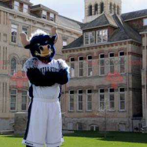 Mascotte de taureau de buffle bleu noir et blanc -