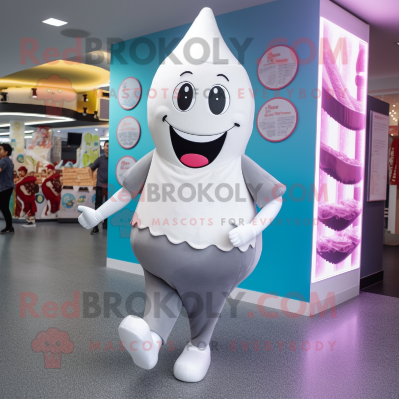 Gray Ice Cream mascot costume character dressed with a Leggings and Shoe laces Gray Ice Cream mascot costume character dressed with a Leggings and Shoe laces