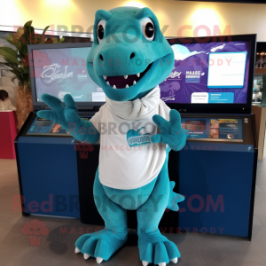 Teal Tyrannosaurus mascotte...