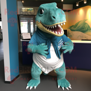 Teal Tyrannosaurus mascotte...