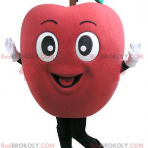 Kæmpe rødt æble maskot. Frugt maskot
