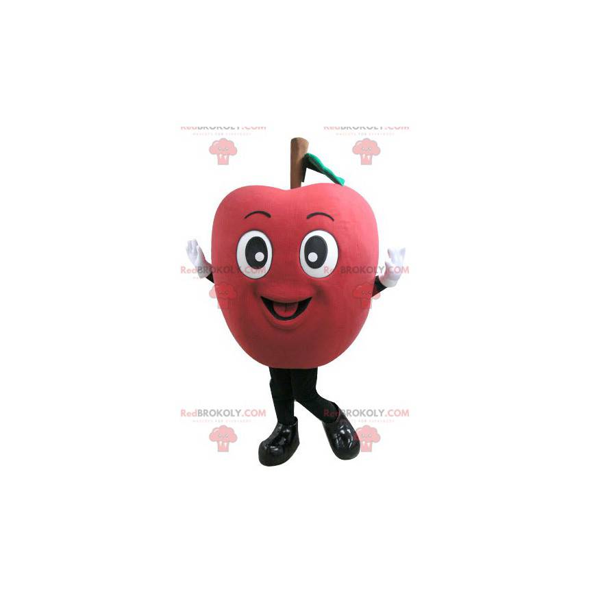 Mascota de manzana roja gigante. Mascota de fruta -