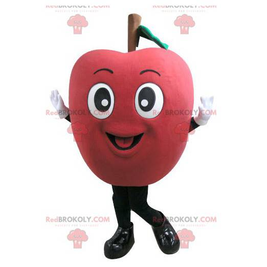 Mascota de manzana roja gigante. Mascota de fruta -