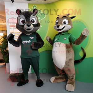 Olive Civet maskot kostym...