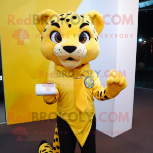 Geel Cheetah mascotte...