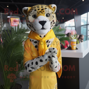 Gul Cheetah maskot kostym...