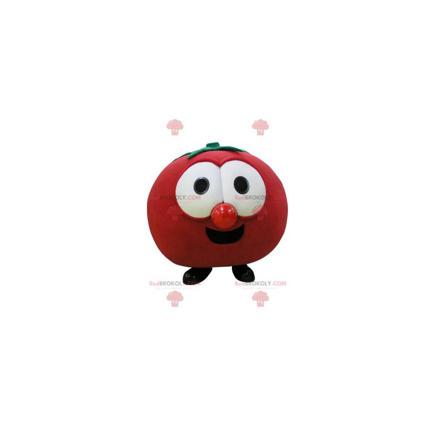 Mascotte de tomate rouge géante. Mascotte de fruit -