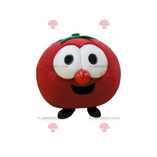 Gigantische rode tomaat mascotte. Fruit mascotte -