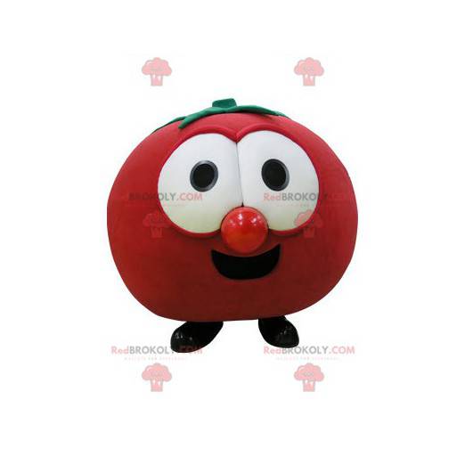 Mascotte de tomate rouge géante. Mascotte de fruit -
