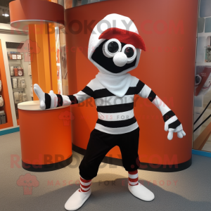 Rust Mime mascot costume character dressed with a Leggings and Wraps