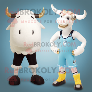 Cream Bull maskot kostume...