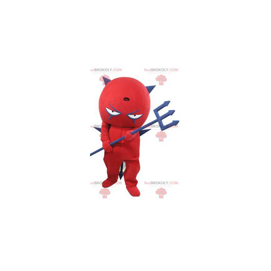 Röd och blå djävulmaskot. Imp maskot - Redbrokoly.com