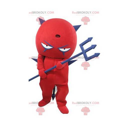 Röd och blå djävulmaskot. Imp maskot - Redbrokoly.com