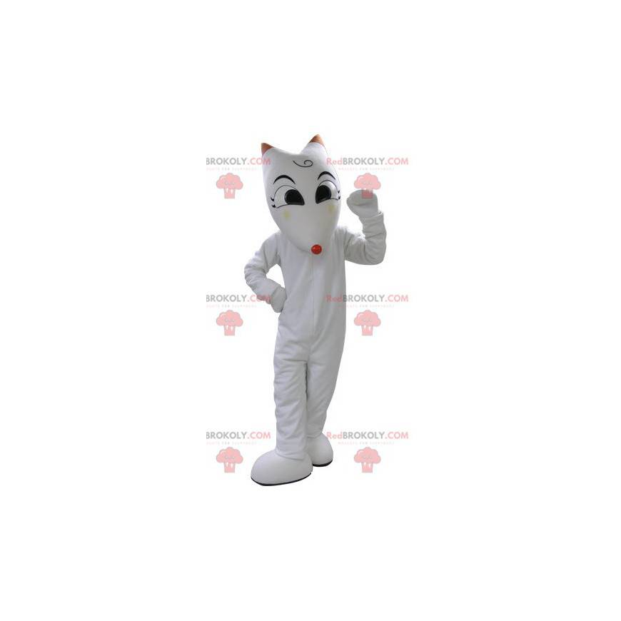 Maskottchen der weißen Katze. Weißes Wolf Maskottchen -