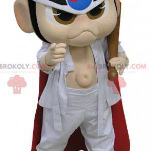 Mascote samurai ninja em quimono branco - Redbrokoly.com