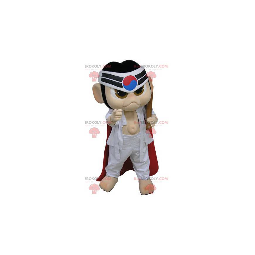 Ninja samurai maskot i hvid kimono - Redbrokoly.com