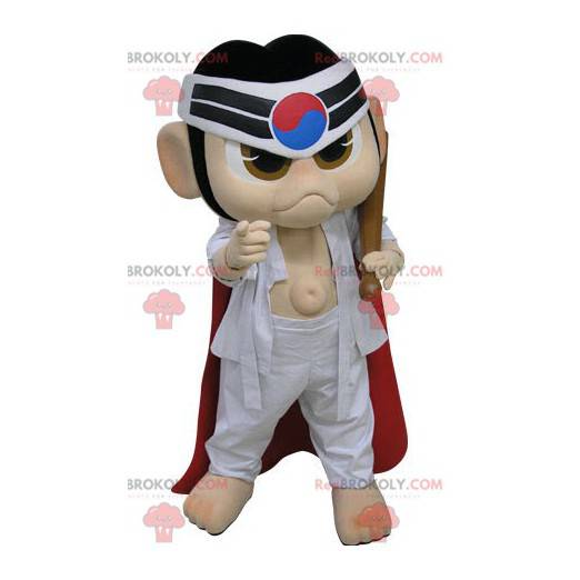 Mascote samurai ninja em quimono branco - Redbrokoly.com