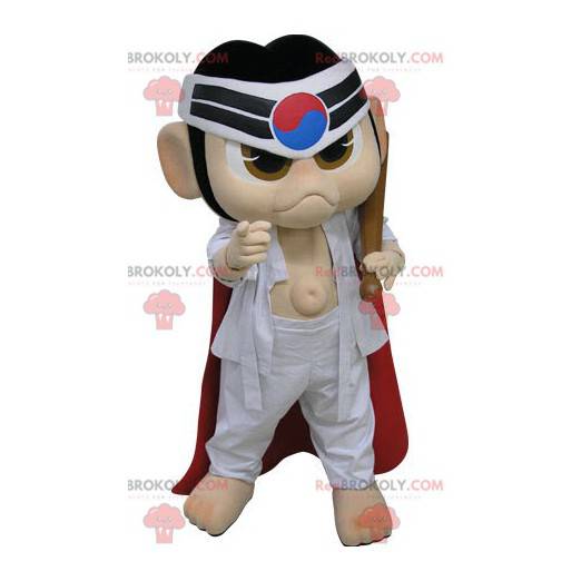 Ninja samurai maskot i hvit kimono - Redbrokoly.com