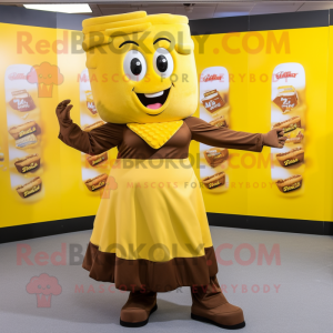 Gele chocoladereep mascotte...