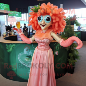 Peach Medusa maskot kostume...