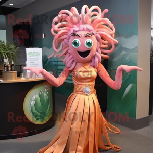 Peach Medusa maskot kostume...