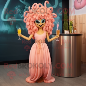 Peach Medusa maskot kostume...