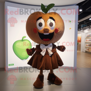 Brun Apple maskot kostym...