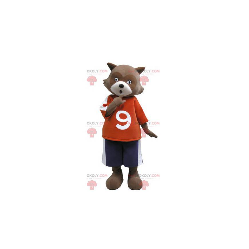 Braun-Weißbären-Maskottchen. Waschbärenmaskottchen -