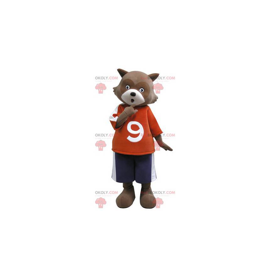 Brown and white bear mascot. Raccoon mascot - Redbrokoly.com