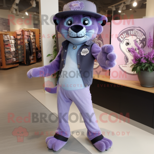 Lavendel Panther maskot...