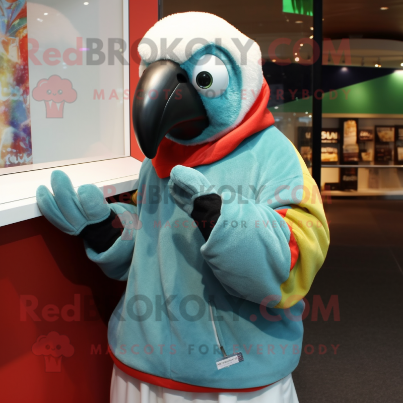 nan Parrot mascot costume character dressed with a Hoodie and Gloves nan Parrot mascot costume character dressed with a Hoodie and Gloves