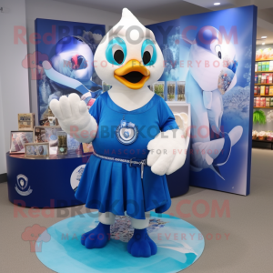 Blue Swan mascotte kostuum...