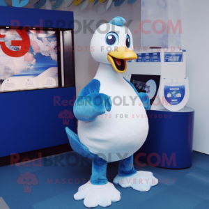 Blue Swan mascotte kostuum...