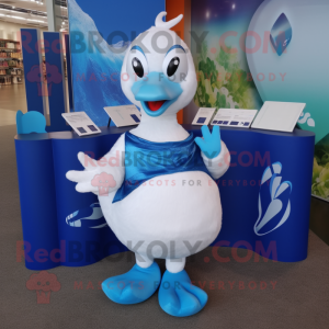 Blue Swan mascotte kostuum...