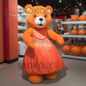 Orange bamse maskot kostume...