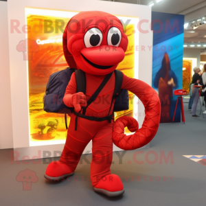 Red Snake maskot kostume...