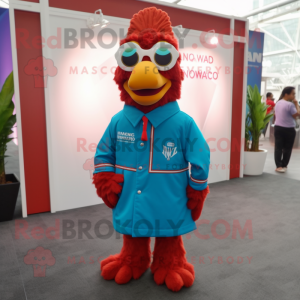 nan Tandoori Chicken mascot costume character dressed with a Windbreaker and Reading glasses