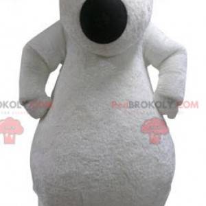 Mascotte d'ours blanc doux et poilu. Mascotte de nounours -