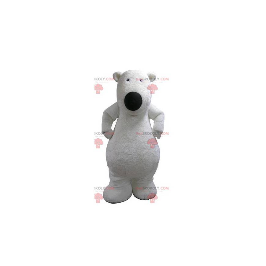 Mascotte d'ours blanc doux et poilu. Mascotte de nounours -