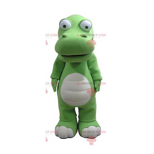 Mascota de cocodrilo gigante verde y blanco - Redbrokoly.com