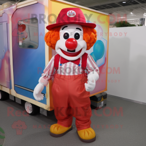 Rode Clown mascotte kostuum...