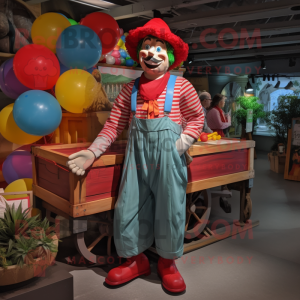Röd clown maskot kostym...