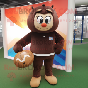 Brun Rugby Ball maskot...