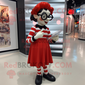 Red Mime mascotte kostuum...