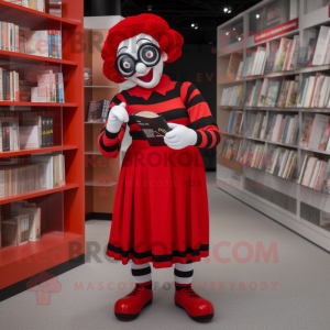 Red Mime mascotte kostuum...