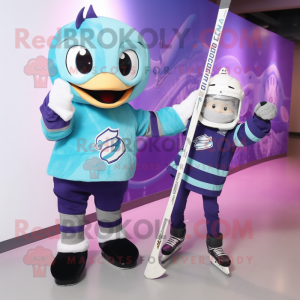 nan Ice Hockey Stick mascot costume character dressed with a Sweater and Watches